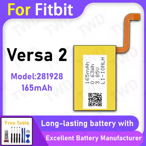 100% New 165mAh 281928 Battery For Fitbit Versa 2 Replacement Bateria+Free Tools