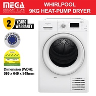 WHIRLPOOL HWFB9002GW 9KG HEAT-PUMP DRYER (5 TICKS)