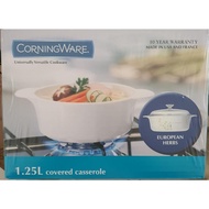 Corningware Universally Versatile Cookware 1.25L covered casserole-European Herbs SG Local Seller Ready Stock