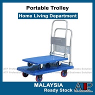 Outdoor🏕️ Portable Trolley 150KG/300KG Hand Truck Trolley Iron PVC Foldable Barang Plastic Lipat Troli