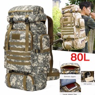 80L Outdoor Camouflage Backpack Large Space Waterproof Men's Travel Hiking Backpack