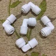KNEE ELBOW Connector RO Hose 1/ 4 inch x Male Thread 1/ 4 inch Tube Connector Hydroponics