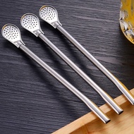 Creative Metal Drinking Straws Spoon Reusable 304 Stainless Steel Straw&amp;Spoon with Brush Set