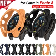 Silicone Protective Cover For Garmin Fenix 8 43mm/47mm/51mm Soft TPU Case For Garmin Fenix 8 Protect