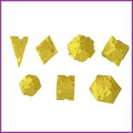 Polyhedral 7 Pieces Cheese Polyhedral Game 3D Printed Fun Toy for Math Learning Decision Making Clas