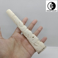 pipa rokok once taring iga duyung ukir naga E167
