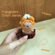 Capybara chikin series // capybara keychain // capybara chicken // capybara crochet // mini keychain