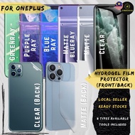 1+ OnePlus 9/9 Pro/9RT/9RT 5G Clear.Matte.Blueray.Matte Blueray.Greenray.Purpleray Front Back Hydrog