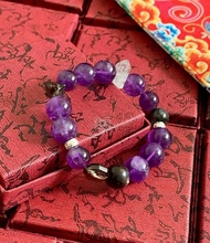 Crystal.EAA 火運新年設計款手串 龍墨重彩 摩根石 薔薇輝 紫水晶