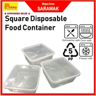 TAPAU - SQ 5 SQ 7 Square Disposable Plastic Food Container [ 30sets± ]  TSQ5 / TSQ7