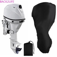 BACK2LIFE Boat Outboard Motor Cover, 420D Oxford Fabric Zipper Full Boat Motor Cover, Draggable Engi