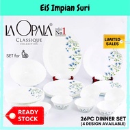 (Ready Stock) Diva from LA OPALA 26pcs Opal Glass Dinnerware Set Dinner Set Tableware Opal Glass