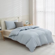 單人/冬月羽絨被/好收納、可機洗、免被套、超保暖-雲灰藍
