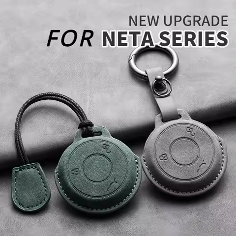 Leather Car Smart Key Case Cover for NETA V Nezha U Nezha NO1 NETA V Auto Key Fob Shell Holder Keych