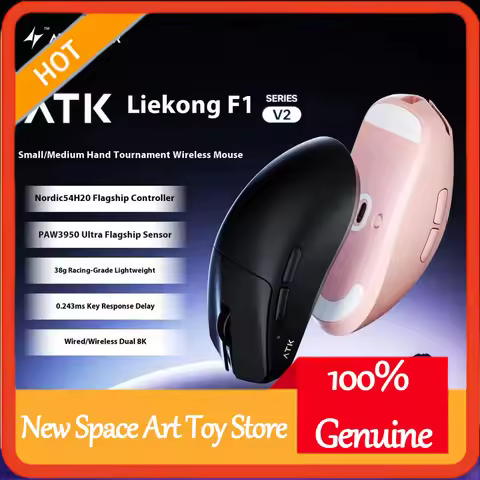 ATK F1 V2 Ultra MAX Gaming Mouse Wireless Tri-mode PAW3950 Double 8k Lightweight Ergonomics Esports 