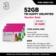 Voucher Tri Happy Unlimited 52GB