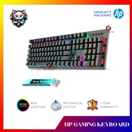 HP GK100F MECHANICAL MIXED BACKLIGHT GAMING KEYBOARD WITH 104 KEYS, ANTI-CONFLICT KEYBOARD WIRED