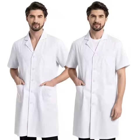 Lab Coat Unisex Nurse College Student Lab Gown Doctor Workwear Beauty Salon Uniform
