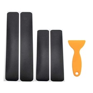 Black 67X7cm 41X7cm Car Door Threshold 3D Carbon Fiber Sticker Car Door Anti-Scratch Strip Anti-Kick