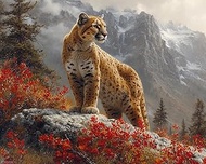 XTXGERL Paint by Numbers, Lion Surveying The Highlands, Adult Crafts Adult Paint by Number Kits, Art