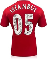 Liverpool Squad Back Signed 2005 Istanbul Football Shirt