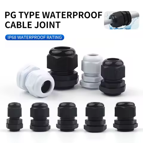 10PCS PG7-PG36 Series Waterproof Cable Gland Entry IP68 PG7 9 11 13.5 16 19 21 25 29 36 For 3-6.5mm 