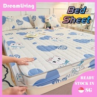 💕Ready Stock💕Quilted BedSheet / Bed Cover / Mattress Protector / Single Queen King Size / 夹棉可爱床笠床单