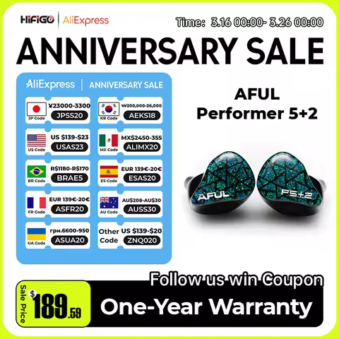 AFUL Performer 5+2 / Performer 7 2DD+4BA+1Micro Planar In Ear Monitor Earphones HiFi Wired Hybrid He