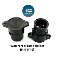 SEMENYIH Heavy Duty B22 Waterproof Holder for Colour Bulb Bakelite Wedge Holder Pin Type