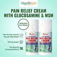 [TWIN PACK] Nutri Botanics Pain Relief Glucosamine Cream + MSM - Joint Pain Relief for Muscle Ache, Back, Shoulder Pain