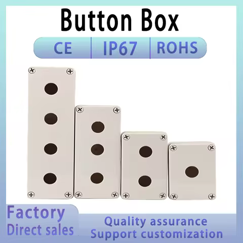 Waterproof button box switch control box 123 hole industrial switch indicator box Emergency Stop Pus