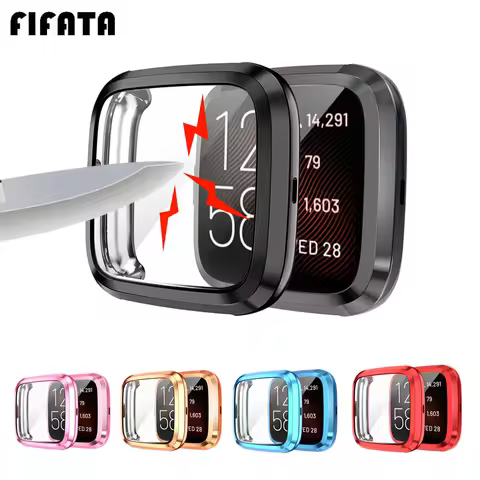FIFATA Full Case Cover For Fitbit Versa 2 Plating TPU Protective Shell For Fitbit Versa 2 SE Smart W