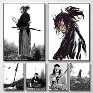 Vintage Japanese Anime Wall Art Miyamoto Musashi Vagabond Bushido Warrior Poster Canvas Painting  Pe