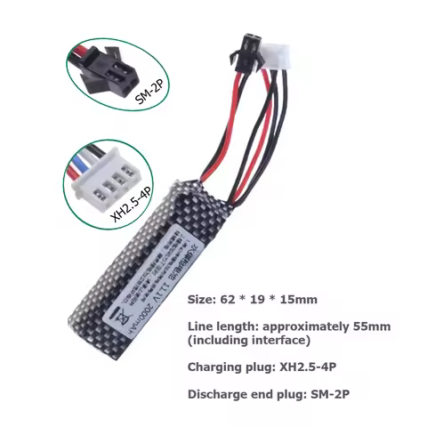 Water Gun 11.1V 2000mAh 401855 Lipo Battery for M4/AK Mini Airsoft Pistol Electric Toys T XT30 SM2P 