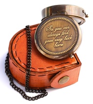 ' So You Can Always Find Your Way Back Home'' Engraved Compass,Romantic Gift Ideas for Him/Her - Gif