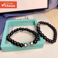 Black Dumbbell Bead Bracelet Suitable for Men's Fashion Accessories