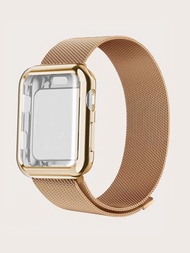 Correa de reloj de metal &amp; Funda compatible con Apple Watch