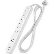 KMC 6-Outlet Surge Protector Power Strip, 1 USB-A & 1 USB-C Port, 840J Power Surge Protectors, 6ft E