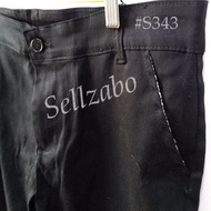 S343 Mens Size 2XL Office Business Pants Long Plain Black Formal Interview Wear Guys Boys Lelaki Sel