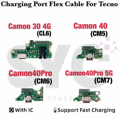 USB Charge Port Jack Dock Connector Charging Board for Tecno Camon 30 4G CL6 40 CM5 40 Pro 4G CM6 40