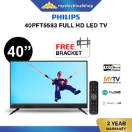 Philips 40 Inch Full HD LED TV ( Myfreeview MYTV Digital Tuner - DVB-T2 ) ( 40PFT5583 ) USB Movie Playback (Pixel PLUS HD)
