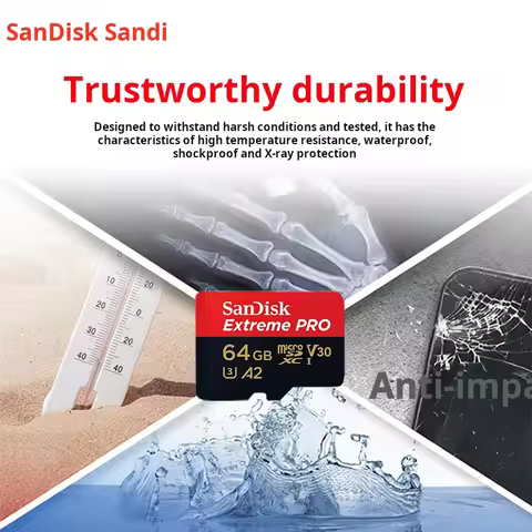 SanDisk 64GB TF (MicroSD) Memory Card, U3 C10 A2 V30 4K, Extreme Pro Mobile Edition, Read Speed 200M