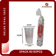 Plastic Cup 18oz OvalBENING | 22oz Oval Plastic Cup | Teapot Glass | Contents 50 pcs