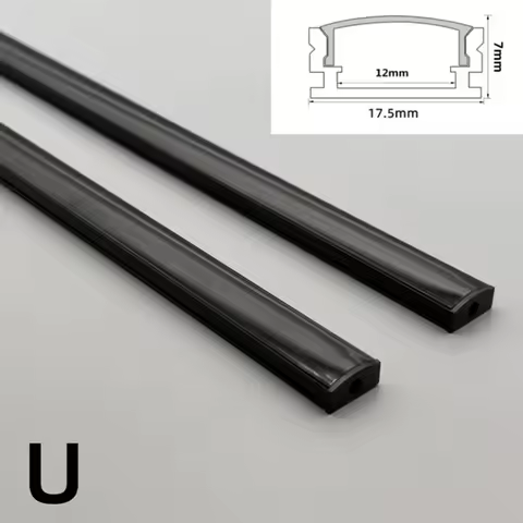 1-28Pcs/Lot 0.5m/Pcs U-Type Led Aluminum Profile For 5050 5630 Milky/Black Cover LED Channel Cabinet