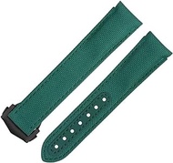 20mm New Green Nylon Fabric Watchband Fit For Omega Strap For AT150 Seamaster 300 Planet Ocean De Ville Speedmaster Curved End Watch Band