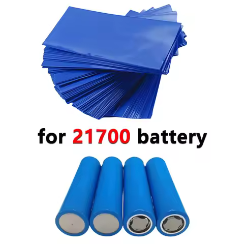 100 pcs/lot Battery Wrap Sleeve Heat Shrink Shrinkable Tube Insulated Battery Skin Blue PVC 21700 Pr