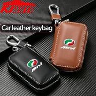 Perodua Myvi Leather Car Key Case Protective Auto Key Fob Cover with Key Chain for Myvi M300 FL M600