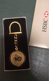 全新 絕版 匯豐銀行 HSBC 2011 兔年金幣鎖匙扣 year of the rabbit keychain