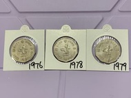 （十角形伍圓一套）香港硬幣英女王伊利沙伯 1976，1978 & 1979 年五元 Government of Hong Kong Queen Elizabeth ll 1976，1978 & 197
