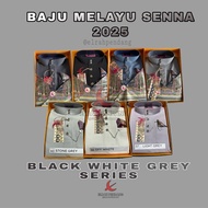 BAJU MELAYU SENNA 2025 BY ELRAH EXCLUSIVE (BLACK WHITE GREY SERIES)